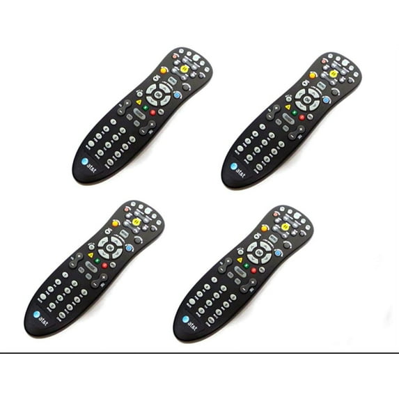 4-LOT Genuine AT&T U-Verse Uverse S10-S4 Standard IR Infrared Multifunctional Digital DVR TV Television Universal Cable Box Black Remote Control Compatible Part Numbers: D-5456262551911, CYB UG-R#0713