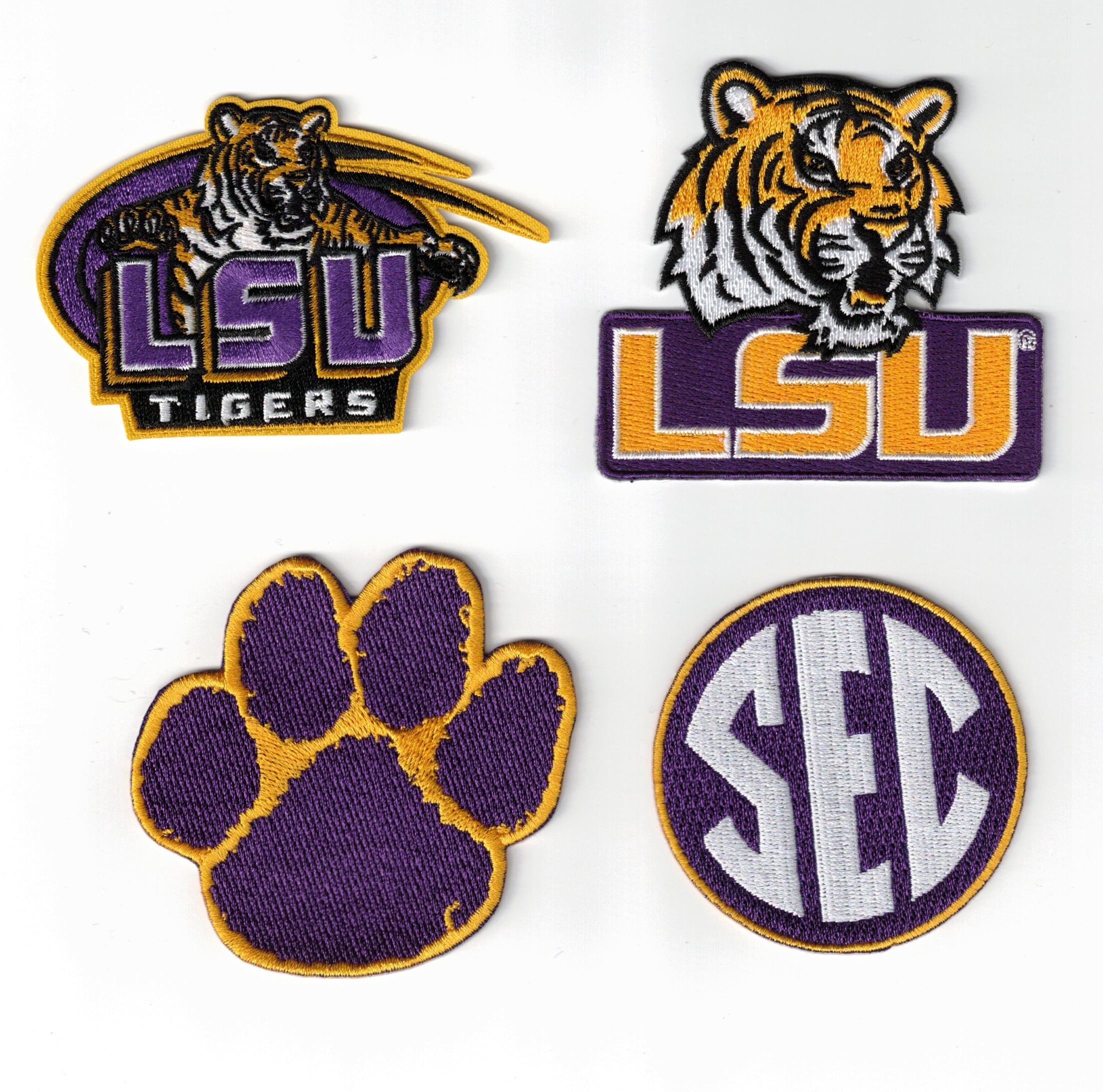 Lsu Patch (4) LSU Tigers Team / SEC Logo Embroidered 3in Iron On Patches ...