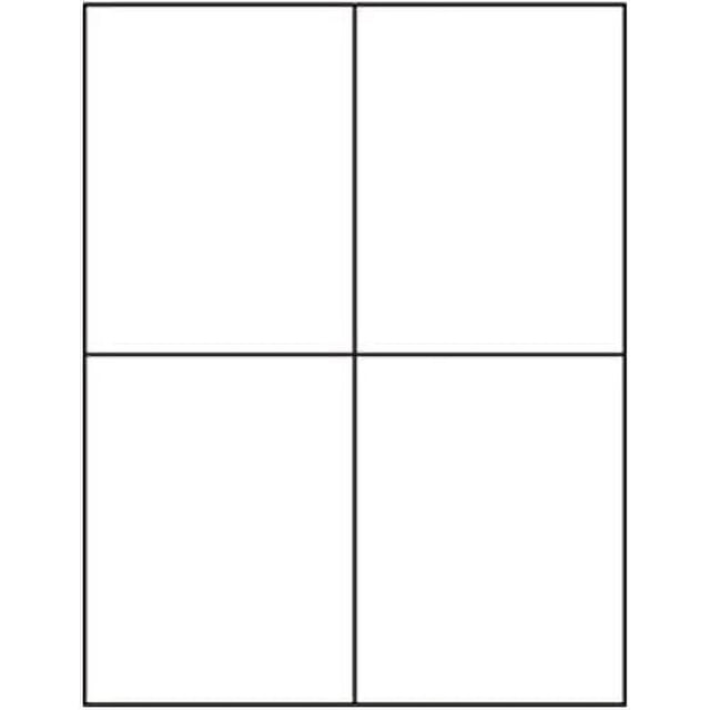 4 Labels per Sheet 400 White Blank Quarter Sheet Self Adhesive Shipping Labels for UPS, USPS ...
