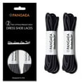 thumbnail image 1 of [4 Laces] 2Pair-Pack Waxed Round Oxford Shoe Laces for Dress Shoes Chukka 3/32Inch Thin(#01 Black,34in (86cm)), 1 of 3