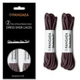 thumbnail image 1 of [4 Laces] 2Pair-Pack Waxed Round Oxford Shoe Laces for Dress Shoes Chukka 3/32Inch Thin(#04 Dark Brown,34in (86cm)), 1 of 5