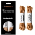 thumbnail image 1 of [4 Laces] 2Pair-Pack Waxed Round Oxford Shoe Laces for Dress Shoes Chukka 3/32Inch Thin(#05 Tan,26in (66cm)), 1 of 5