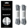 thumbnail image 1 of [4 Laces] 2Pair-Pack Waxed Round Oxford Shoe Laces for Dress Shoes Chukka 3/32Inch Thin(#06 Light Gray,39in (100cm)), 1 of 5
