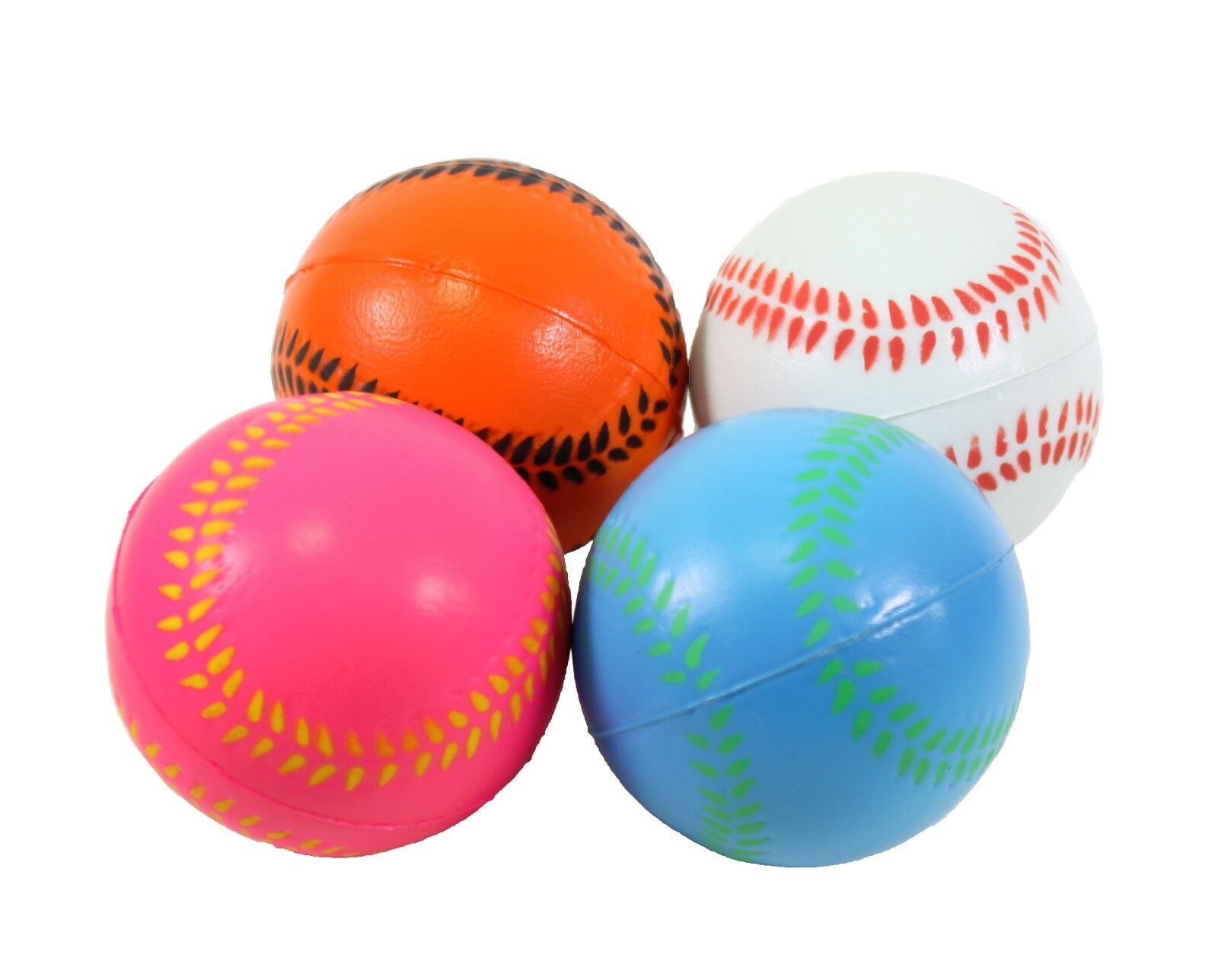 4 Large Baseball Hand Wrist Finger Exercise Stress Relief Therapy Squeeze Balls LS01585