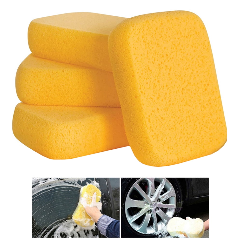 4 Large Car Wash Foam Sponges Extra Absorbent Expanding Compress Auto  Cleaning