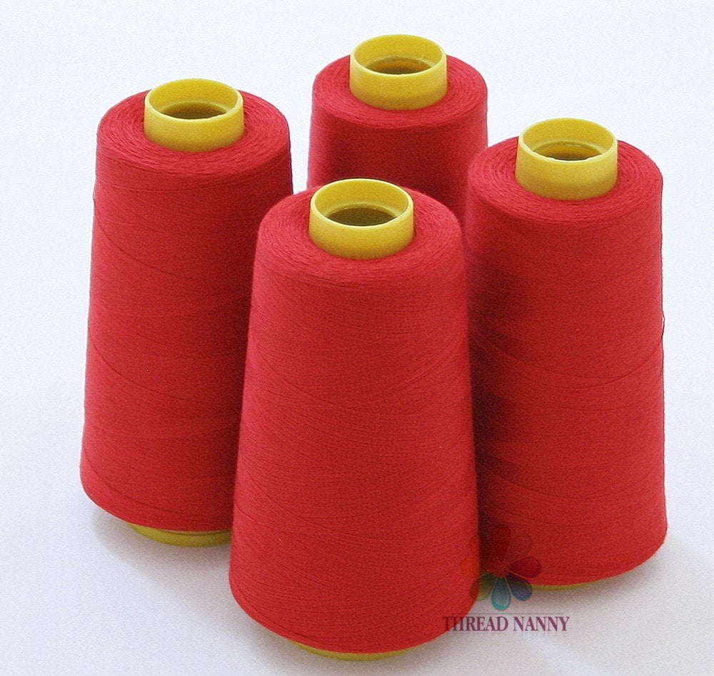 4 Large Cones (3000 yards each) of Polyester threads for Sewing Quilting Serger Black Color from