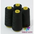 thumbnail image 1 of 4 Large Cones (3000 yards each) of Polyester threads for Sewing Quilting Serger Black Color from ThreadNanny, 1 of 7