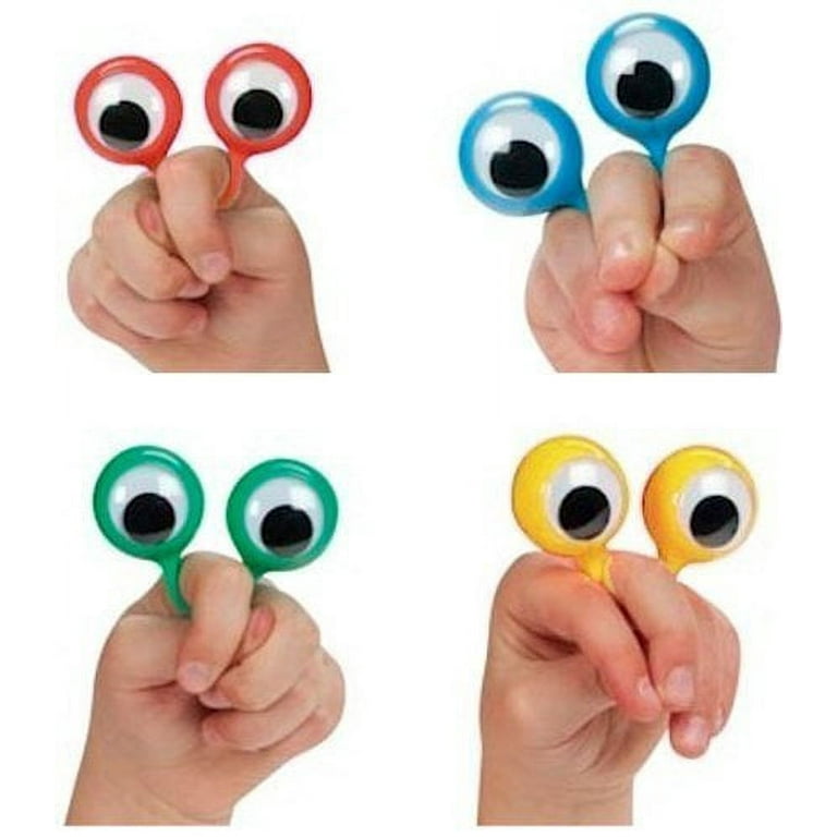 4 Large Googly Eye Finger Ring Puppets (set of 4) 1 of Each Color 