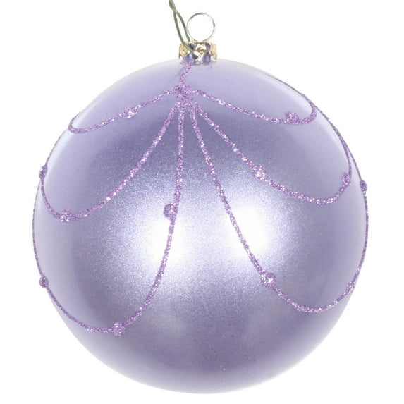 4" Lavender Candy Glitt Curtain Ornament 4/Bag