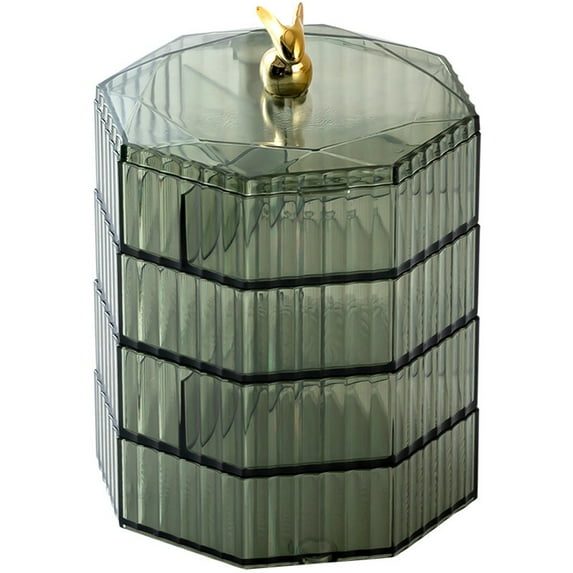 4-Layer Acrylic Jewelry Organizer Box for Stud Earrings, Rings, Necklaces, Bracelets, Claw Clip Organizer, Small Bead Storage Containers for Crafts