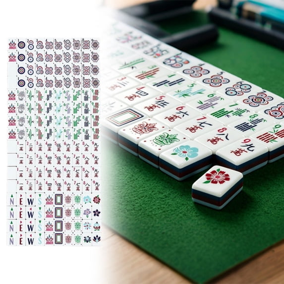 4-Layer Acrylic Mahjong Tile Set, 160 Tiles with Clear Engraving, Travel-Friendly Mahjong Set for Home & Game Nights
