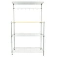 thumbnail image 1 of 4 Layer Adjustable Kitchen Bakers Rack Microwave Oven Stand Storage Cart, Silver Powder Wave rod with 6 hooks, 1 of 5