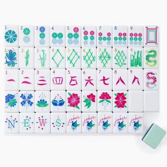 4 Layer American Mahjong Set with 160 Engraved Acrylic Tiles,Bag,Dice (Q)