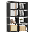 thumbnail image 1 of HioHa 8-Cube Storage Organizer, Portable Folding Bookshelf with Adjustable Shelves , Space Saving Unit for Home Office Closet ,Black, 1 of 8