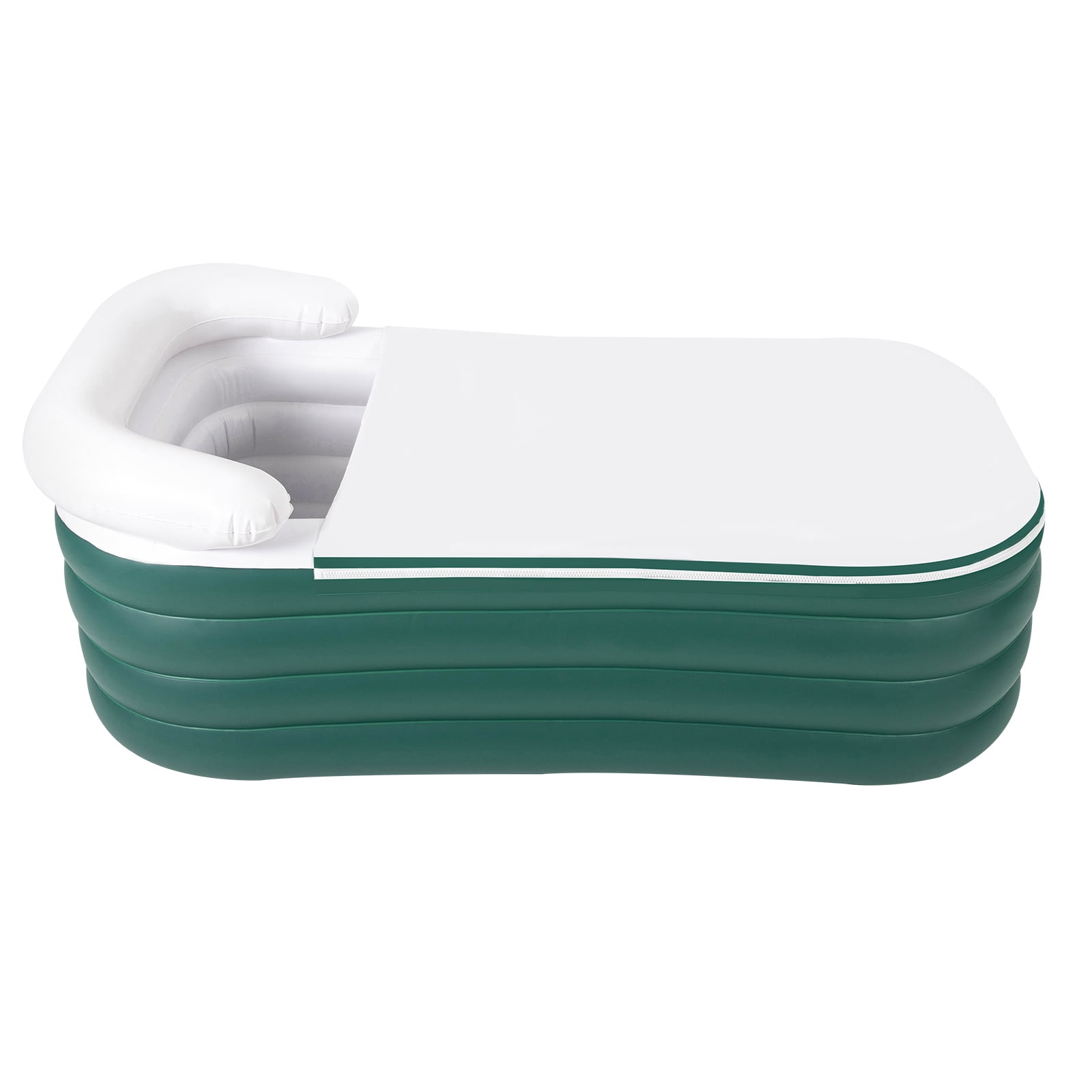4-Layer Inflatable Bathtub, Portable Freestanding Standing Bathtub with Cup Holder, Drainage Pipe, and Electric Air Pump for Adult Spa