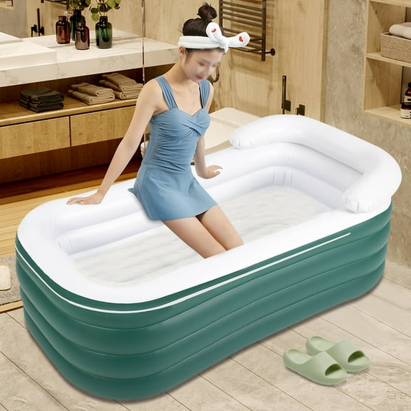 4-Layer Inflatable Bathtub with Electric Air Pump - Portable PVC Spa Bath for Home & Outdoor Use, Fits Adults Up to 6ft