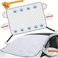 thumbnail image 1 of 4-Layer Magnetic Windshield Car Cover for Ice and Snow, Winter Protector, All Weather Frost Shield, Water Repellent Half Sun Shade, Windshield Ice Protector Cover Fits Sedan, SUV(57 * 43in), 1 of 7