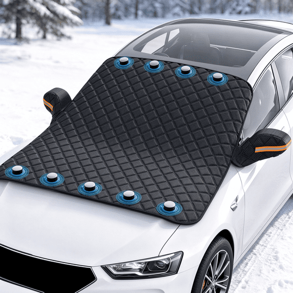 4-Layer Magnetic Windshield Cover for Car, Ice and Snow Frost Protector, Winter Sunshade for Cars, SUVs & Trucks