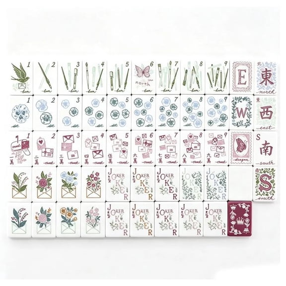 4 Layer Mahjong Tiles,160 Pcs Premium Acrylic American Mahjong Set, Clear Engraved Western Game for Adults Home Travel Parties & Social Games