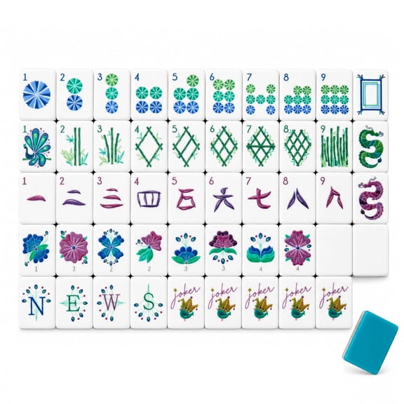 4 Layer Mahjong Tiles, 160 Pcs Premium Acrylic American Mahjong Set, 13 Styles Available Clear Engraved Western Game for Adults Home Travel Parties & Social Games
