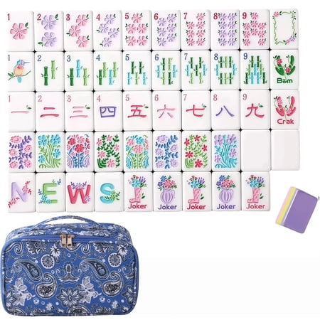 4 Layer Mahjong Tiles, 2026 Premium 160 Pcs American Mahjong Tiles Set , Engraved Four Layer Mahjong Tile with Exquisite Carrying Bag, Home Trips Social Game,Purple-b