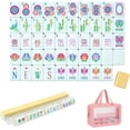 thumbnail image 1 of 4 Layer Mahjong Tiles American Mahjong Tile Set 160 Acrylic Layered Mahjong Tiles with Clear Engraving and Carrying Bag for Home Travel Game Nights (Yellow), 1 of 14