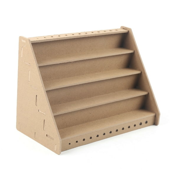 4 Layer Painting Storage Rack Bottle Rack,Essential Oil Rack, Display Shelf Wooden Storage Paint Rack 12.2*8.4*6.1in Easy to Assemble