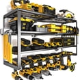 Tool Screwdriver Rack 4 Layer Power Tool Organizer Wall Mount, Cordless Drill Hanger Storage ...