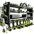 thumbnail image 1 of 4 Layer Power Tool Organizer Wall Mount, Power Tool Storage Rack With 8 Drill Slots, Heavy Duty Tool Organization Rack, Wall-Mounted Garage Tool Shelf, Storage Racks, 1 of 13