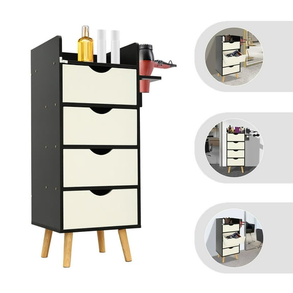 4-Layer Salon Storage Cabinet,Beauty Barber Salon Hair Stylist Station Table