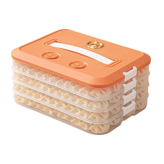 4 Layer Stackable Airtight Food Storage Container With Lid For Fridge Organizer And Cookie With Date Recorder
