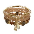 thumbnail image 1 of 4-Layer Stackable Bead Bracelets Set - Stretch Multicolor Boho Jewelry for Women & Men, Adjustable Beaded Bracelets, 1 of 5