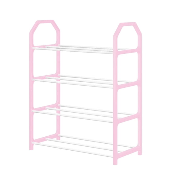 4 Layer Stackable Shoe Rack, Wardrobe and Entryway Shoe Storage Organizer, Space Saving Shoe Shelf for Closet, Bedroom, and Entrance Hall