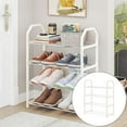 thumbnail image 1 of 4 Layer Stackable Shoe Rack for Wardrobe and Entryway, Space Saving Storage Organizer for Shoes and Area Organization, 1 of 8