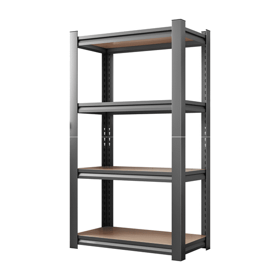 4-Layer Storage Rack, Adjustable Height Wooden Shelf, Suitable For Kitchen, Garage, Storage Room, Black, Needs To Be Assembled, 11.81 "D x 23.62 "W x 45.66 "H