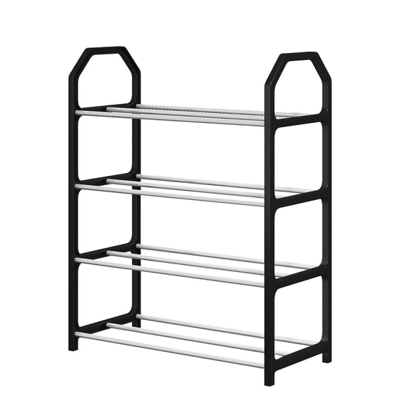 4-Layer Trapezoidal Shoe Rack - Steel Pipe, Space Saving - Home Dormitory Balcony