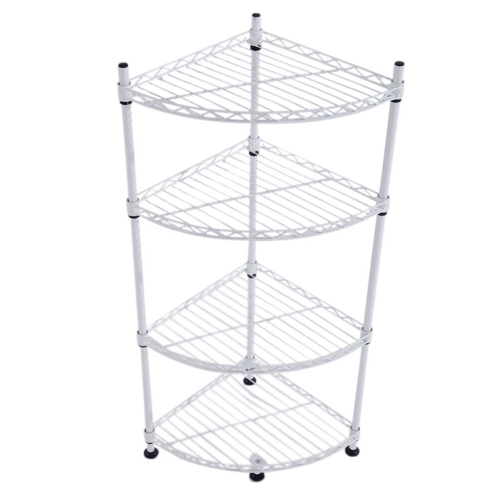 Triangular Storage Rack 4-Layer Triangle Corner Shelf Storage Rack For Kitchen Bathroom ...