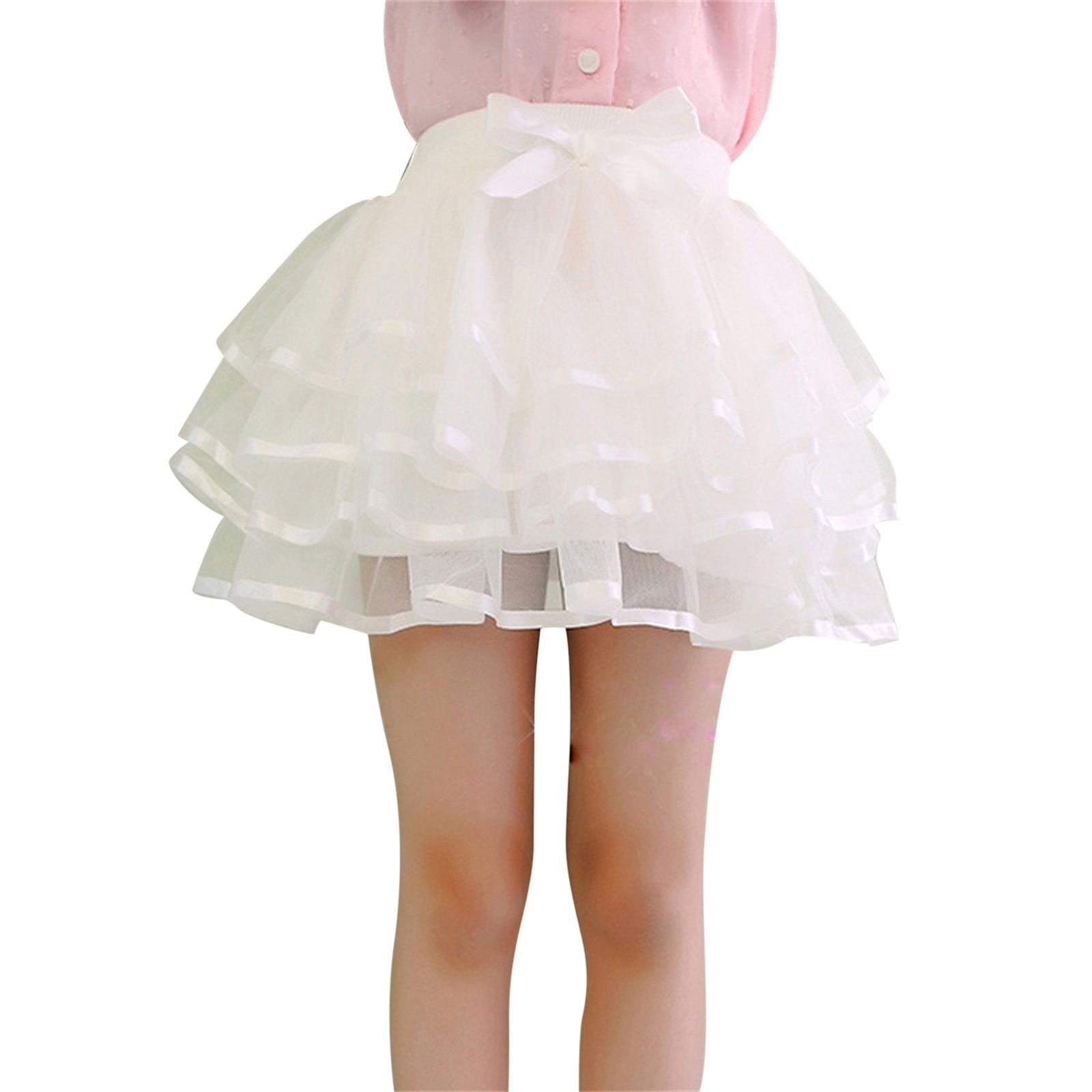 4 Layered Tulle Tutu Skirt For Girls Carnival Bowknot Kids Ballet Tutu 