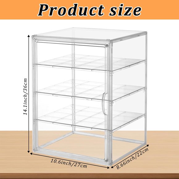 4 Layers Acrylic Pastry Display Case - Adjustable Clear Bread Storage Box for Kitchen Countertop, Large Bread Storage Container