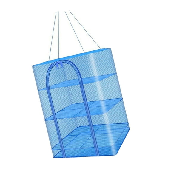 4 Layers Folding Hanging Drying Net with Zippers Home Drying Vegetable ...