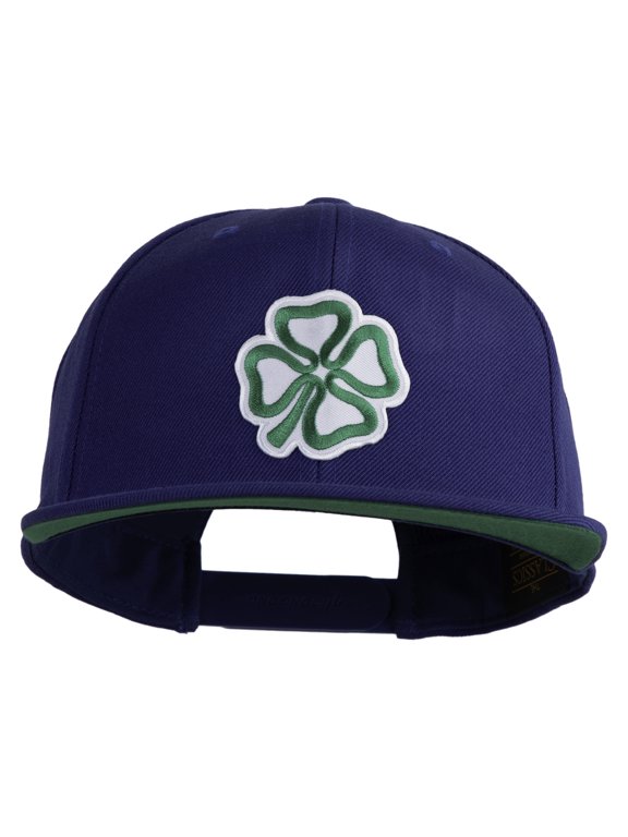 4 Leaf Clover Patched Wool Blend Prostyle Snapback Cap - Royal OSFM