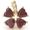 thumbnail image 1 of 4 Leaf Clover Shamrock Lab-Created Ruby Diamond Pendant In 14k Yellow Gold, 1 of 5