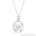 thumbnail image 1 of 4-Leaf Shamrock Irish Luck Charm Pendant & Cable Chain Necklace in .925 Sterling Silver, 1 of 1