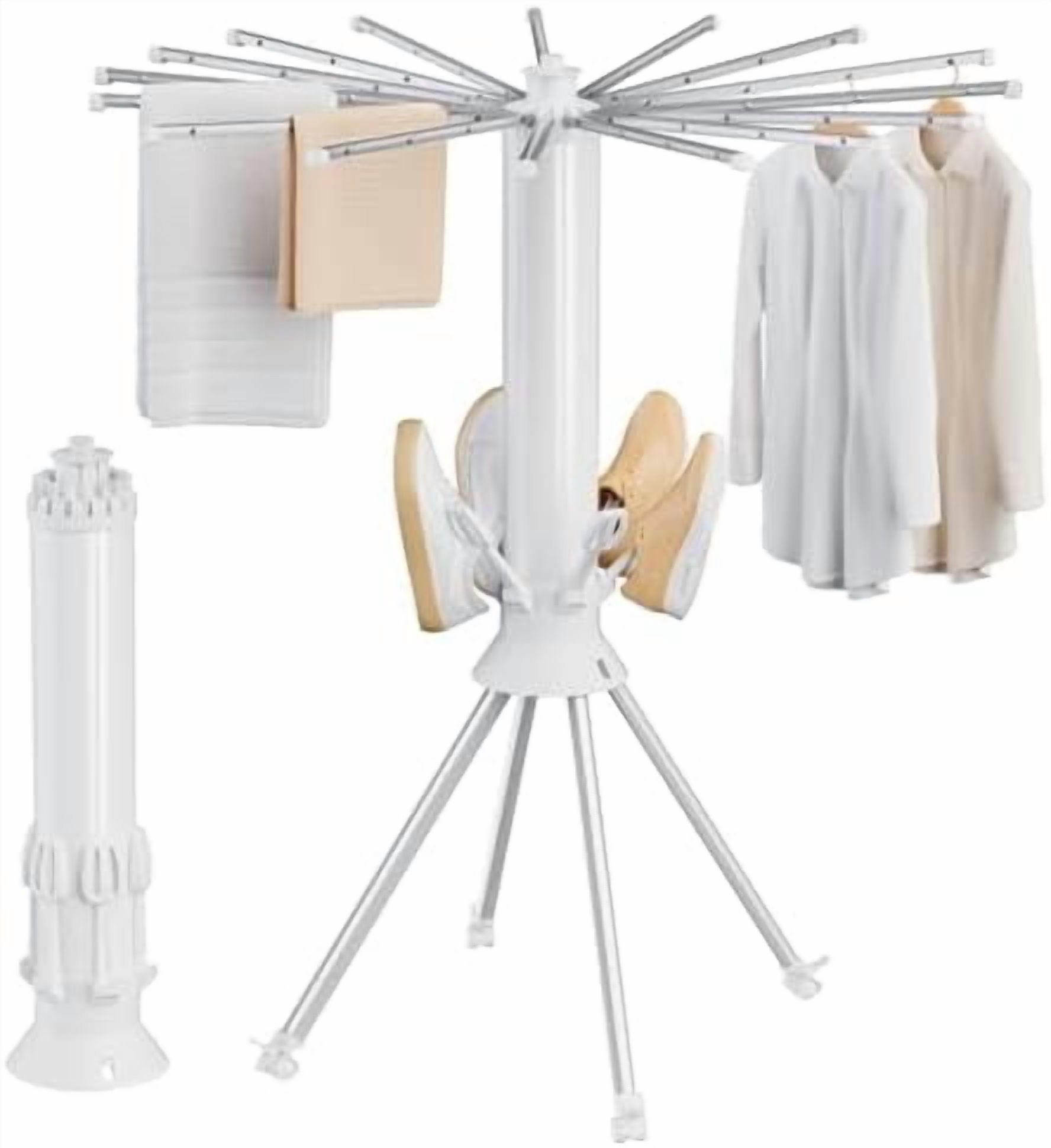 Outdoor Round Drying Rack 4-Legged Clothes Drying Rack Foldable, Portable Laundry Drying Racks ...