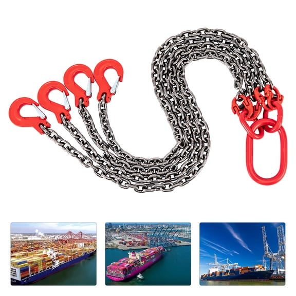 4 Legs Lifting Chain Sling Hook Rigging Chains,5FT Chain Sling 5/16 Inch *5FT Lift Chain Chain Hoist Lifts with 4 Leg Grab Hooks Used in Mining, Machinery, Ports, Building