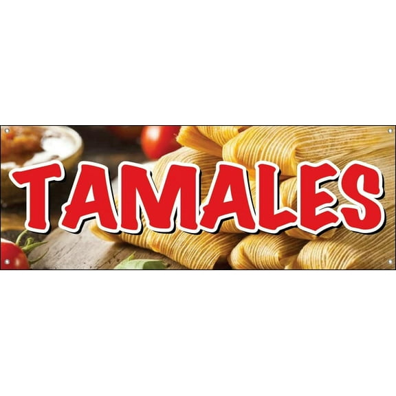 4 Less 18x48 Inch TAMALES Vinyl Banner Sign with Grommets rb