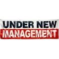 thumbnail image 1 of 4 Less 2x6 Feet UNDER NEW MANAGEMENT Banner Sign Fabric Polyester with Grommets wrb, Medium, Red, 1 of 2