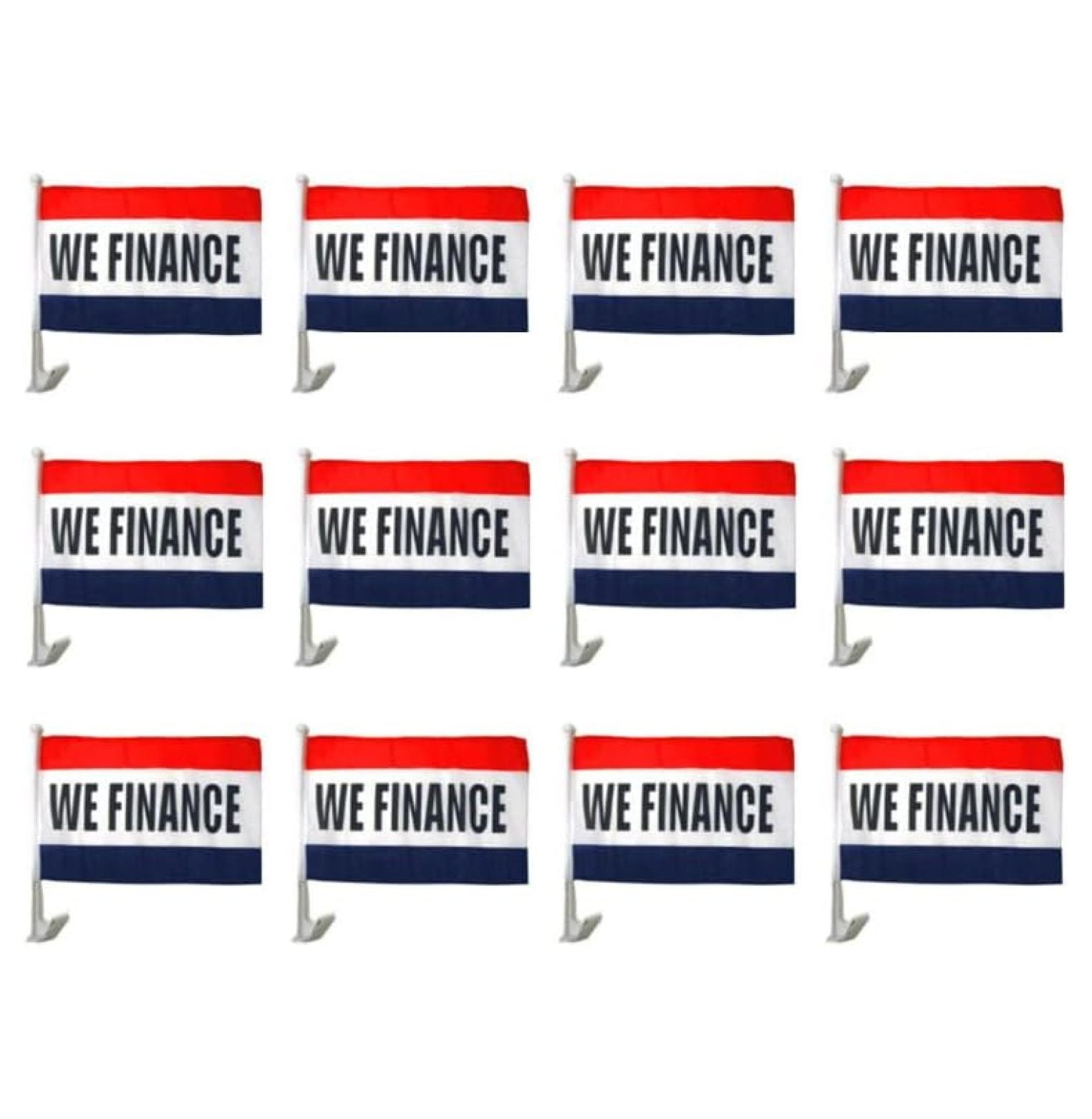 CAR DEALER SUPPLIES 12 Car Window Clip On Flags Blue In Color