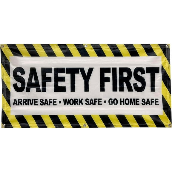 4 Less  Feet SAFETY FIRST Banner Sign Fabric Polyester wb
