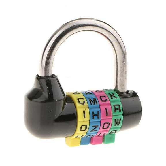 4 Letter Combination Lock Password Padlock for Toolbox Black